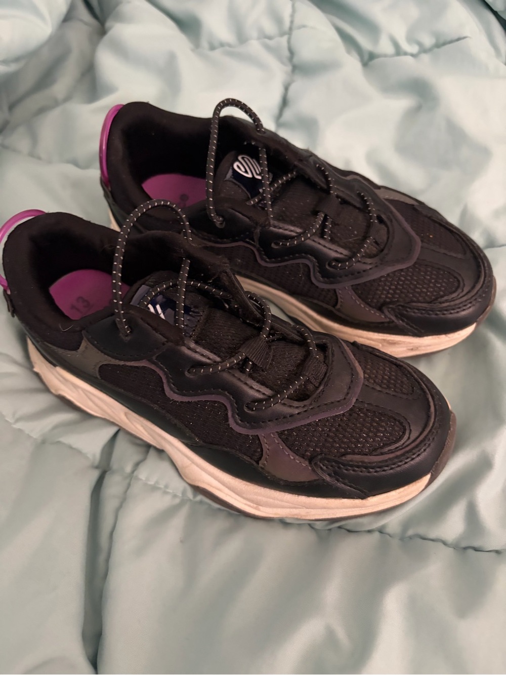 Justice Black and Purple Girls' Athletic Sneakers